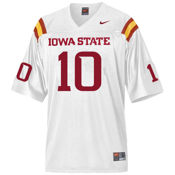 Men #10 Darien Porter Iowa State Cyclones College Football Jerseys Sale-White
